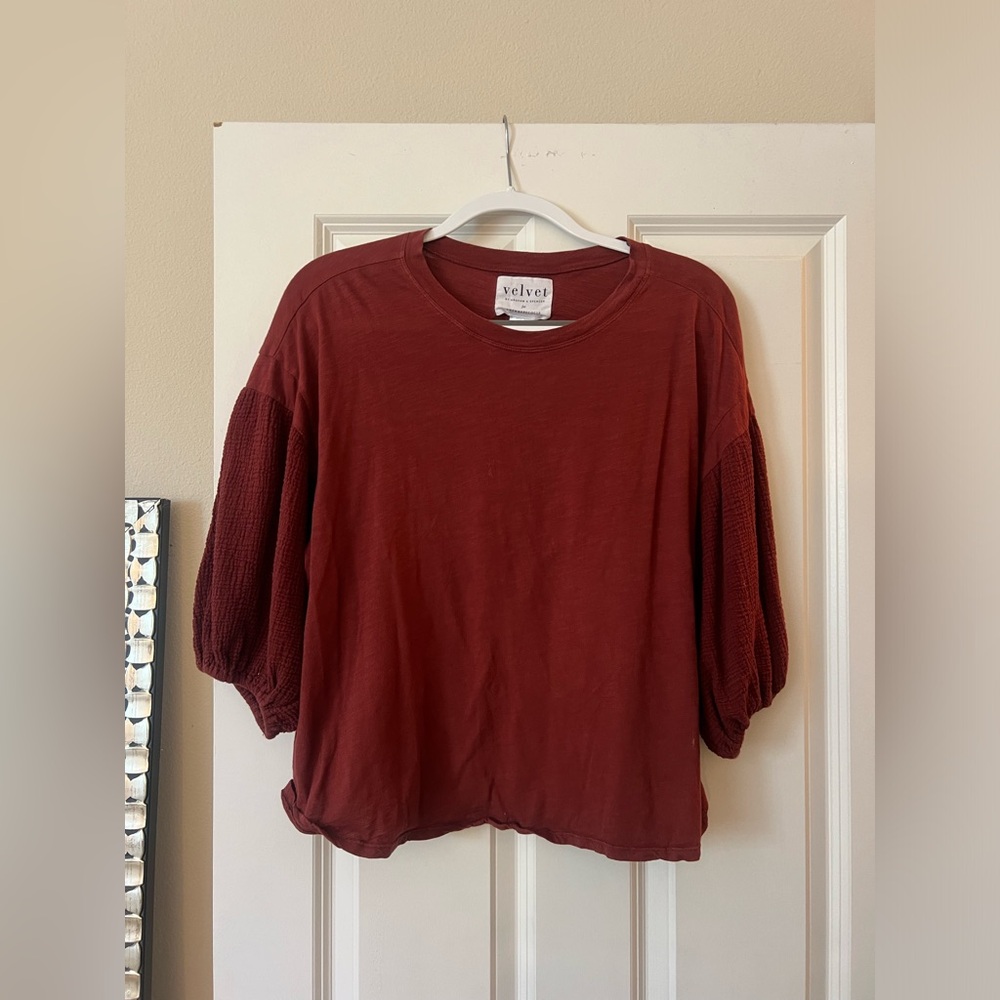 Anthropologie fall maroon top